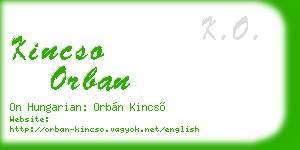 kincso orban business card